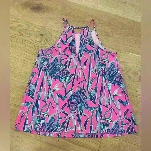 Lily Pulitzer Women’s Tank. XS. Blue and pink elephant print. - Picture 3 of 7